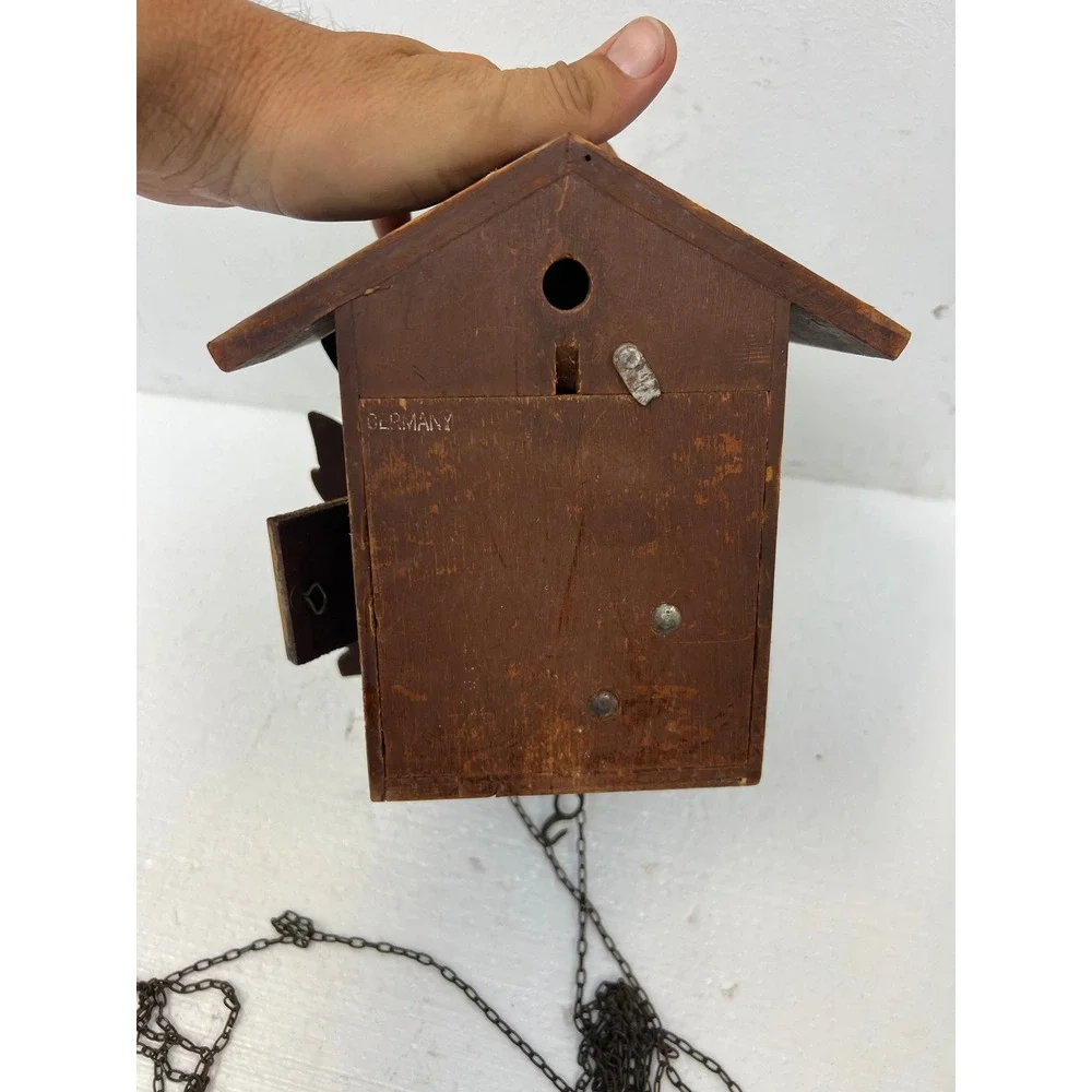 Vintage Germany Cuckoo Clock Wooden Case Black Forest Mechanical Parts Repair